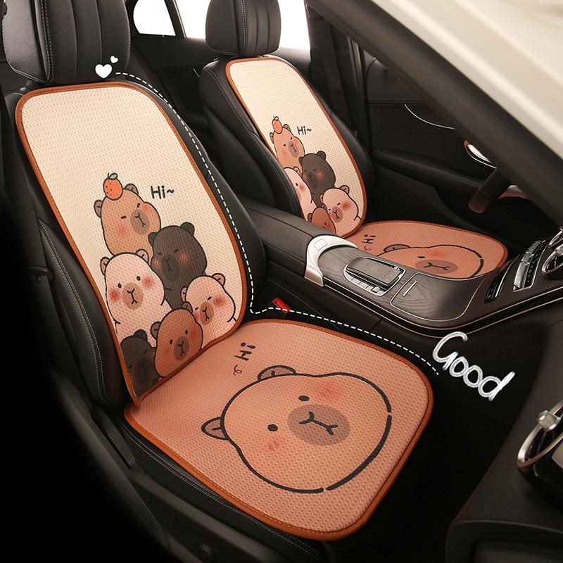 Cute Capybara Cartoon Hydrochoerus Universal Car Seat Cover Breathable Comfortable Cushion for Vehicle Seat Protection