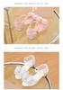 Girls' High-Heeled Crystal Sandals with Rhinestone Bow - Soft Sole Princess Shoes for 2026 Summer Performances