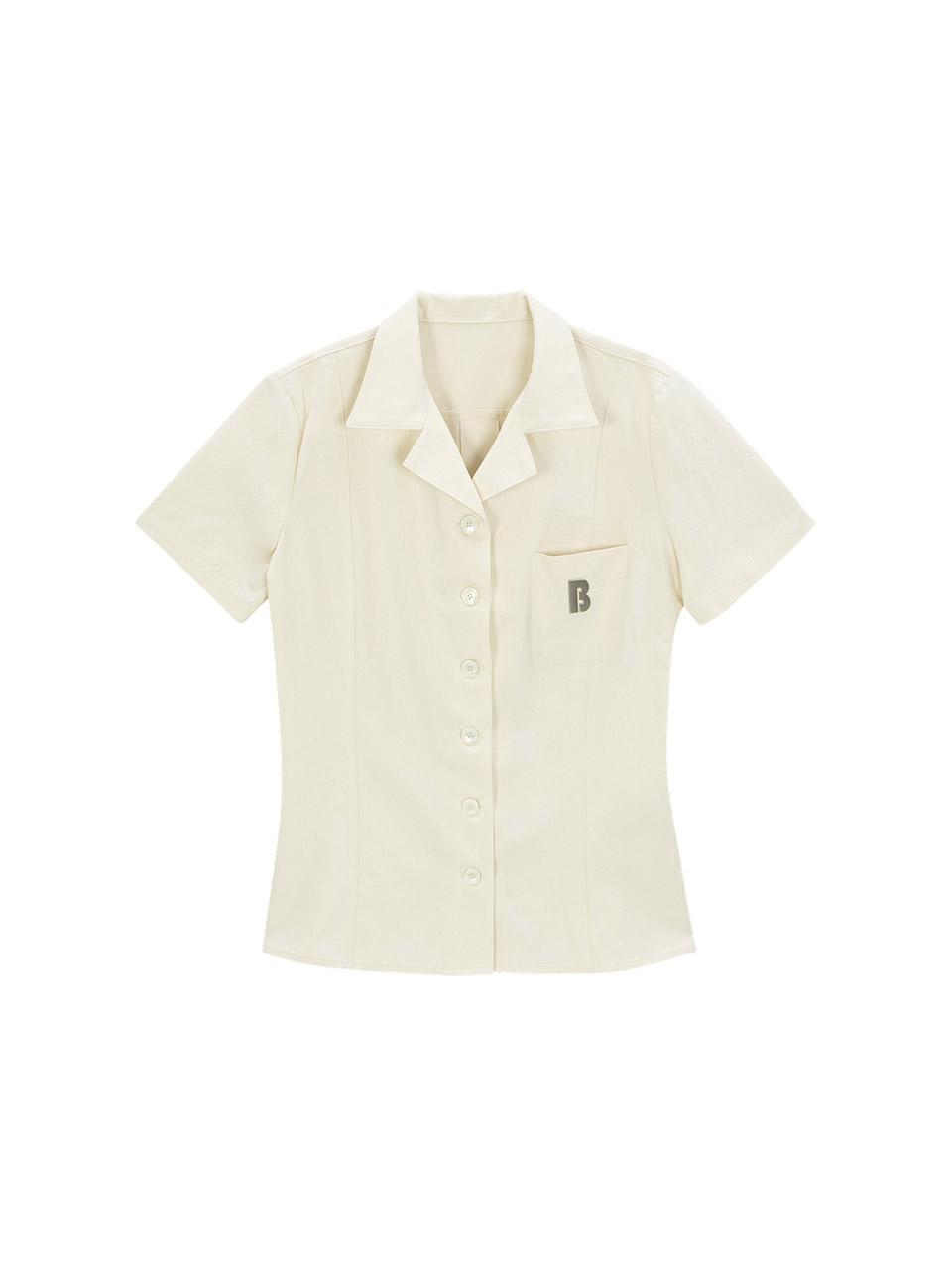 Salad Basket Emblem Pocket Short Sleeve Shirt - Butter