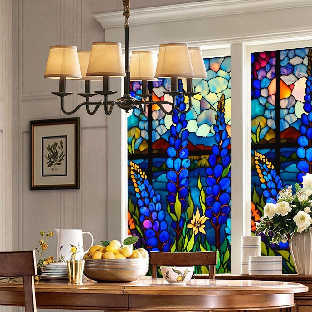 Selbstklebender Blumen Vogel Fensterglasaufkleber DIY Fenster Sichtschutzfolie Aufkleber Fenster