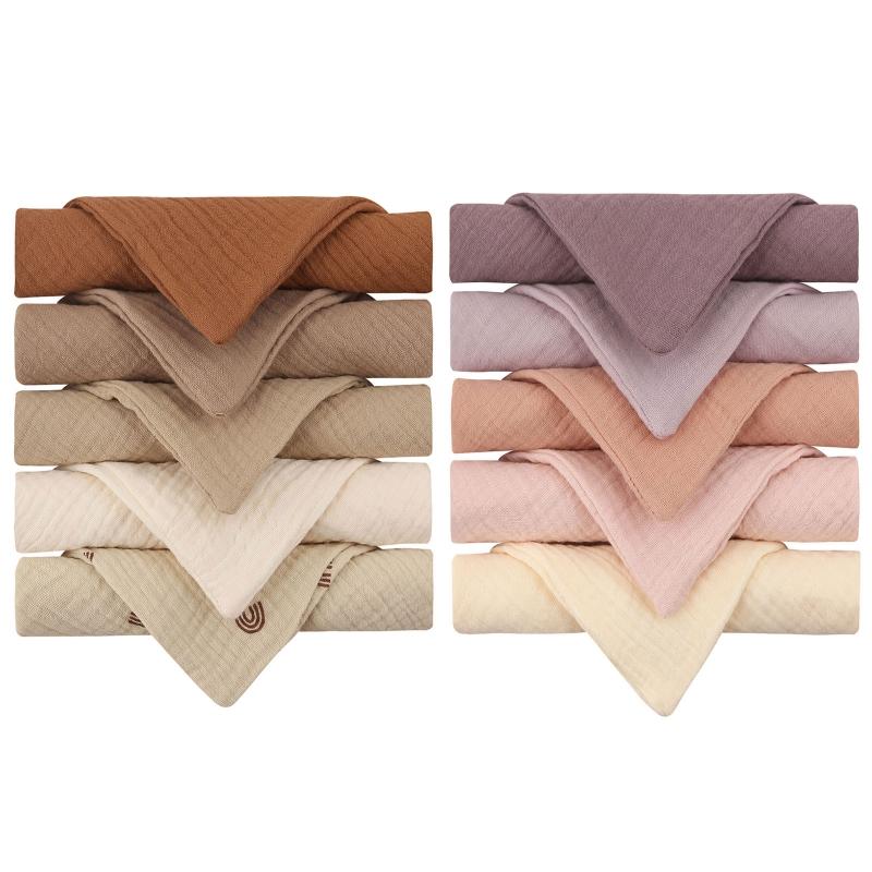 10 Pcs 23x23cm Baby Square Towels Infants Wash Hand Face Towel Handkerchief Feeding Bib Burp Cloth Towel For Newborn Infants