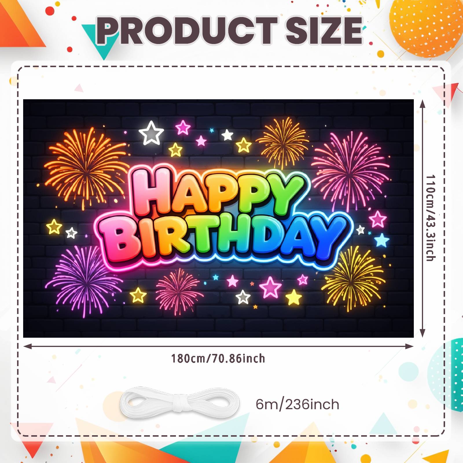 Celebration Banner Star Ornaments Birthday Backdrop Party Display Colorful Design Birthday Background For Adult Birthday Festive