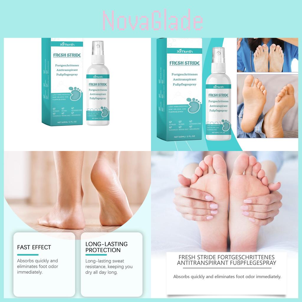 Ximonth Foot Sweat Spray Long Lasting Odor Eliminating Freshness For Feet 60ml