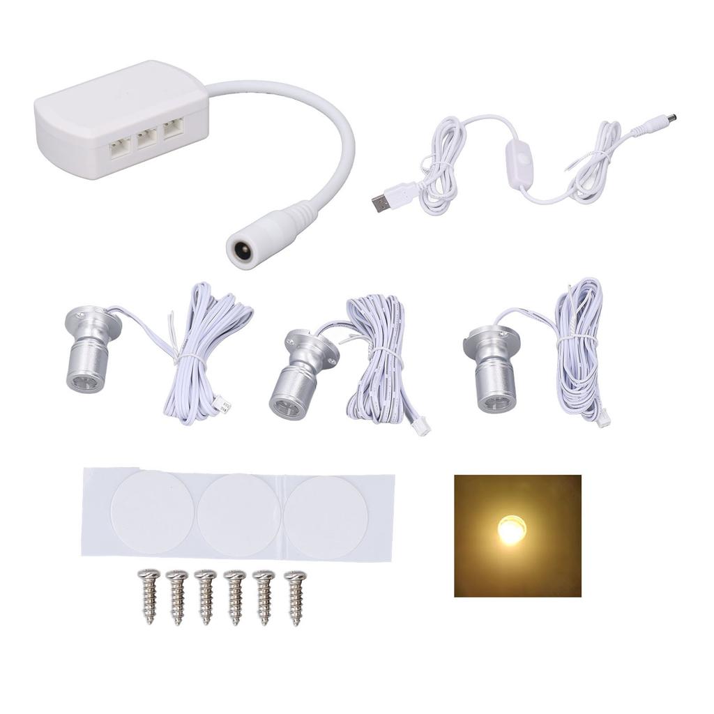  LED bodová světla 5V USB vitrínové osvětlení 1 až 3 stmívatelné světlo do malé skříňky na šperky C