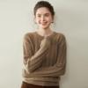 Maglione da donna in cashmere a girocollo: Lavorazione a treccia spessa, Morbido cashmere di capra, Ideale per Autunno/Inverno.