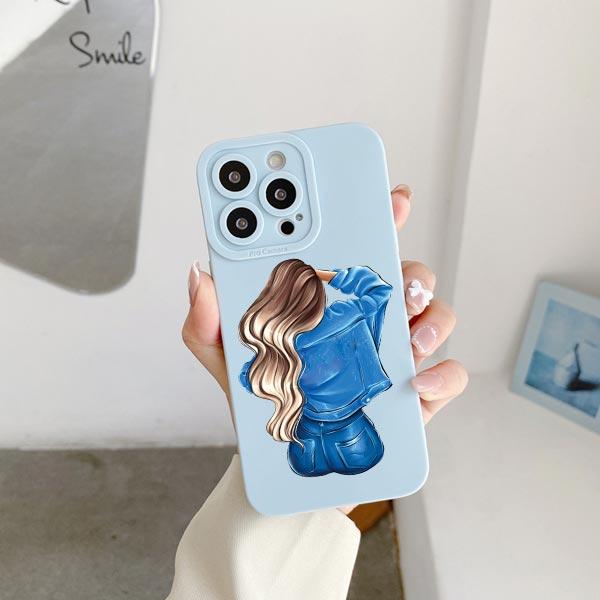 Young Girl Pattern Phone Case for iPhone 11 12 13 Pro Max 14 15 Plus Pro Max 7 8 Plus SE 2020 X XR XS Soft Silicone Cover Fundas