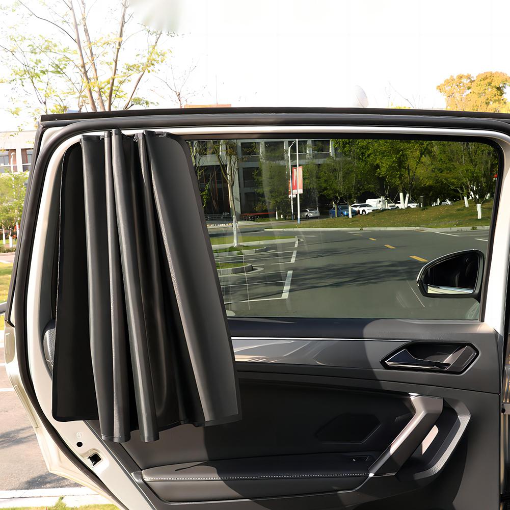 2Pcs UV Protection Car Curtain Car Sunshade Curtains Summer Protection Magnetic Window Curtain Cover Front Rear Auto Accessories