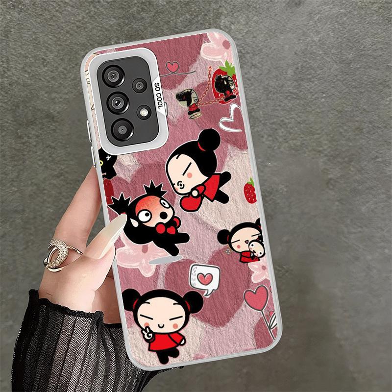 Cartoon Cute Pucca Garu Shockproof Phone Case for Samsung A17 A16 A15 A14 A37 A57 A36 A56 A26 A35 A55 A25 A34 A54 A24 A13 A23 A3