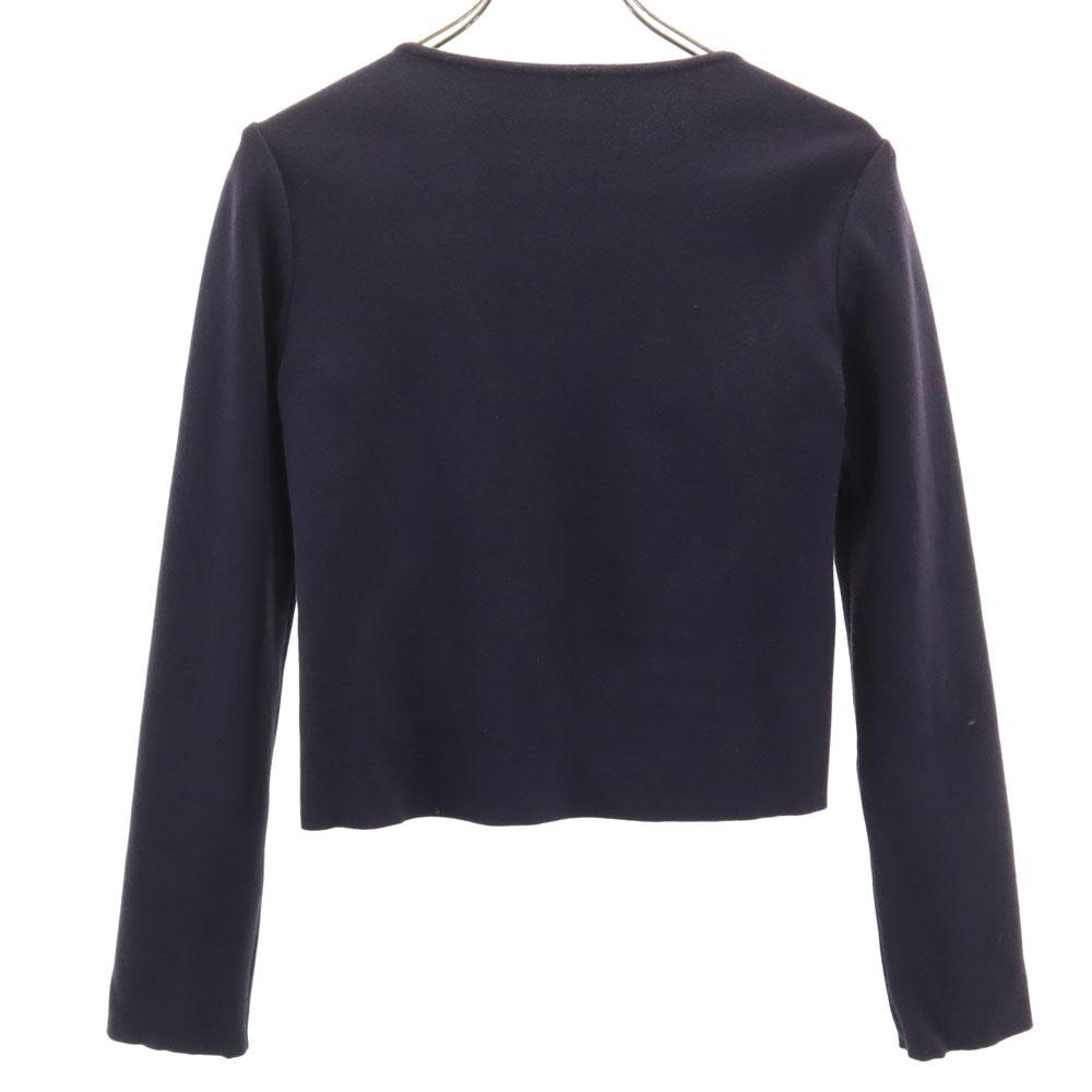 FOXEY Made In Japan Long Sleeve Zip Up Cardigan 38 Dark Blue Women Used