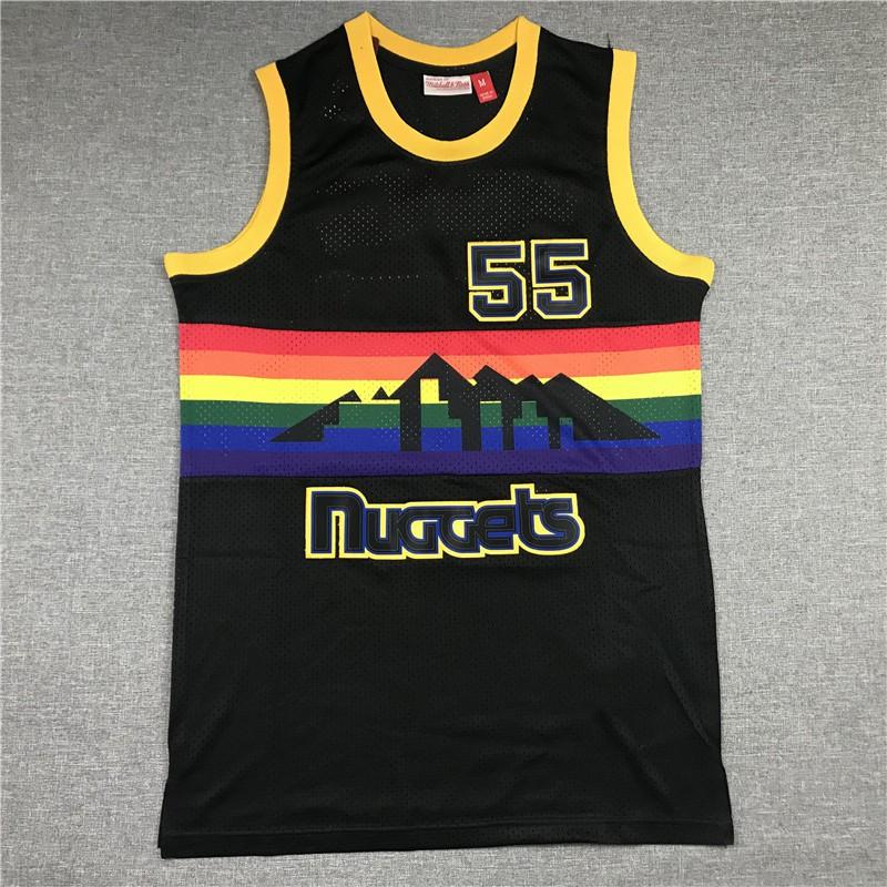 Mens Retro Basketball Jersey Vest With Embroidered Number 55 Jokic 27 Murray Breathable Mesh Cotton Sport Wear