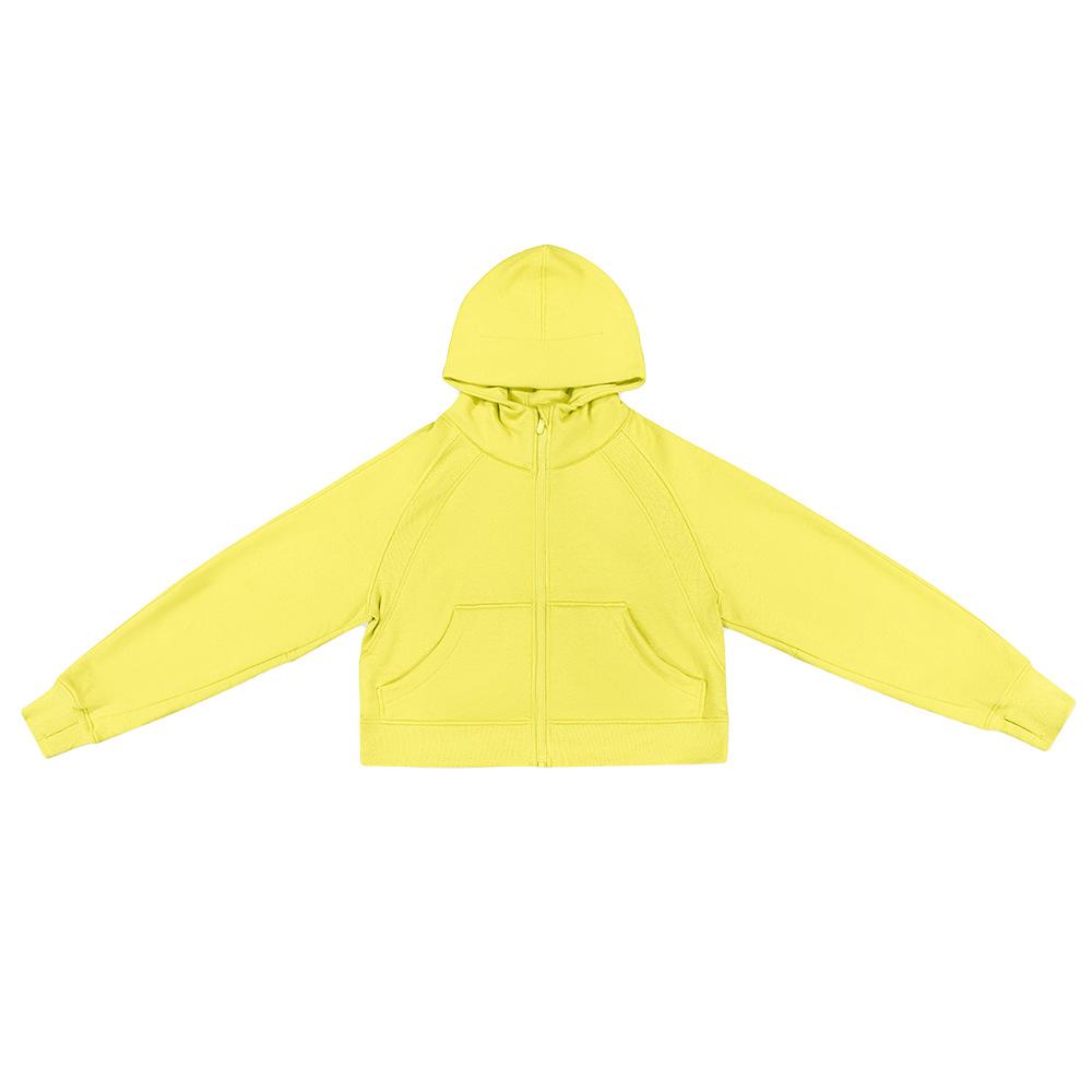 

Autumn And Winter Fleece Warm Zipper Long Sleeved Hooded Sweatshirt, Loose And Casual, Fashionable Sports Wear, Yoga Fitness Jacket For Women L