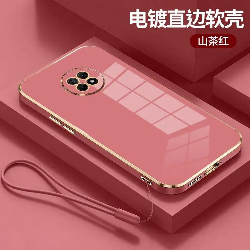 Dla Huawei Y9a Case luksusowe kwadratowe poszycie Huawei Nova Y9a etui na telefon FRL-22 L23 odporna na wstrząsy miękka TPU silikonowa tylna pokrywa Fundas