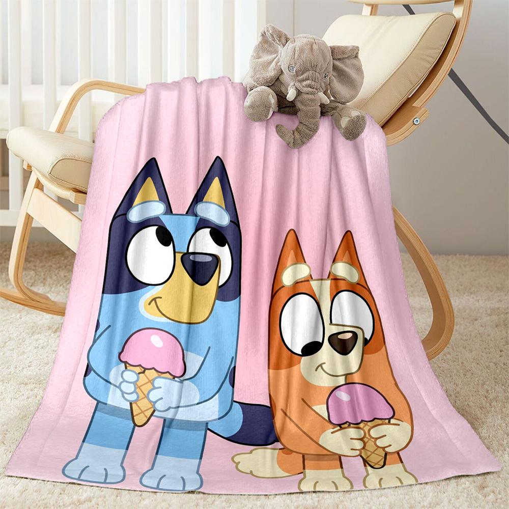 Bluey's Blue Fun Blanket Soft Warm Cozy Perfect for Office Chair Office Chair All-Season Use Stylish Decor Suitable for Gifting Relatives and Friends