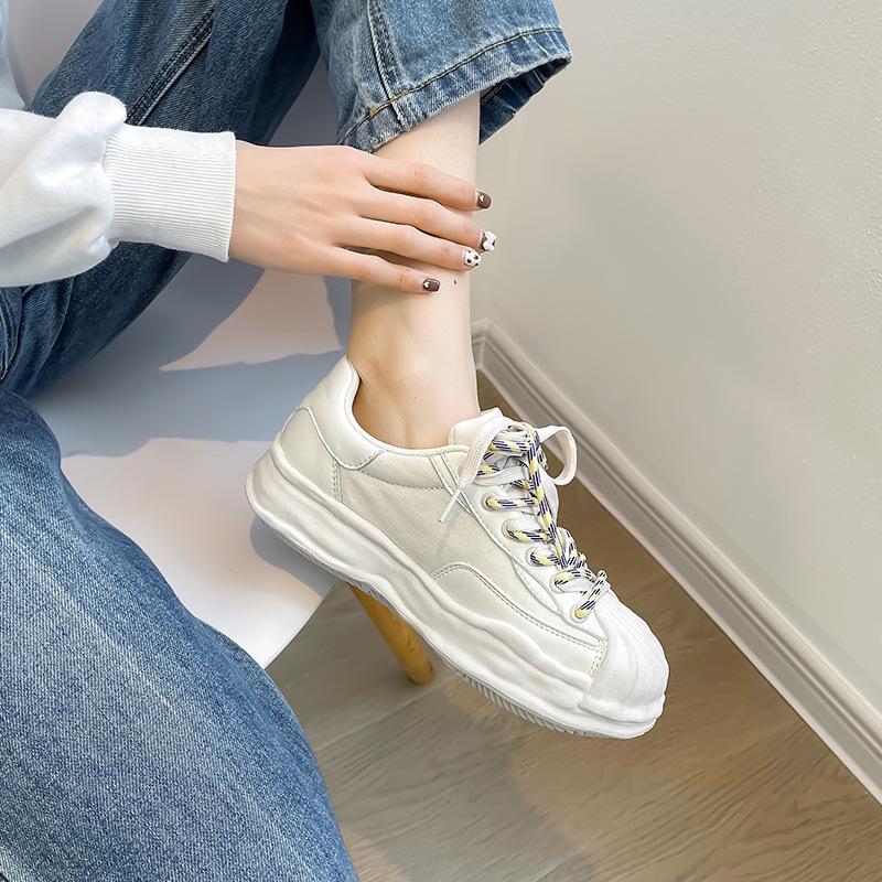 Augustus den shell head board shoes women 2025 spring and autumn new Internet celebrity dissolving small white shoes students lightweight casual shoes