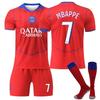 Tieners Kinderen Volwassenen Gepersonaliseerde Naam Voetbaltenues 25/26 PSG 2e Uit #7 Mbappé Sport Training Jersey Set met Sokken