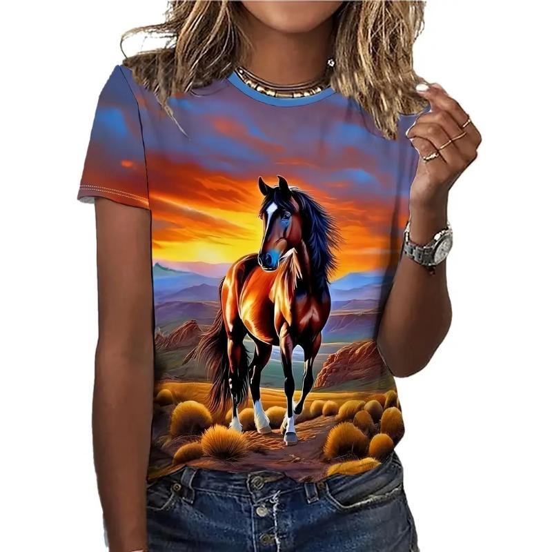 European and American Cross-border Amazon's New Summer Casual Men's Clothing 3D Digital Printing Five-pointed Star Quick-drying T-shirt