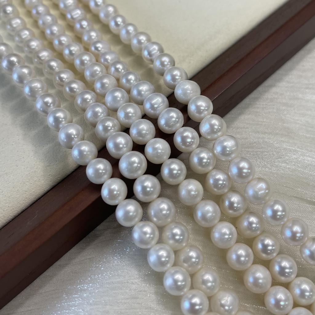 White Nearround Pearl 8-9mm For Jewelry Making DIY Earrings Bracelets Necklaces Accessories