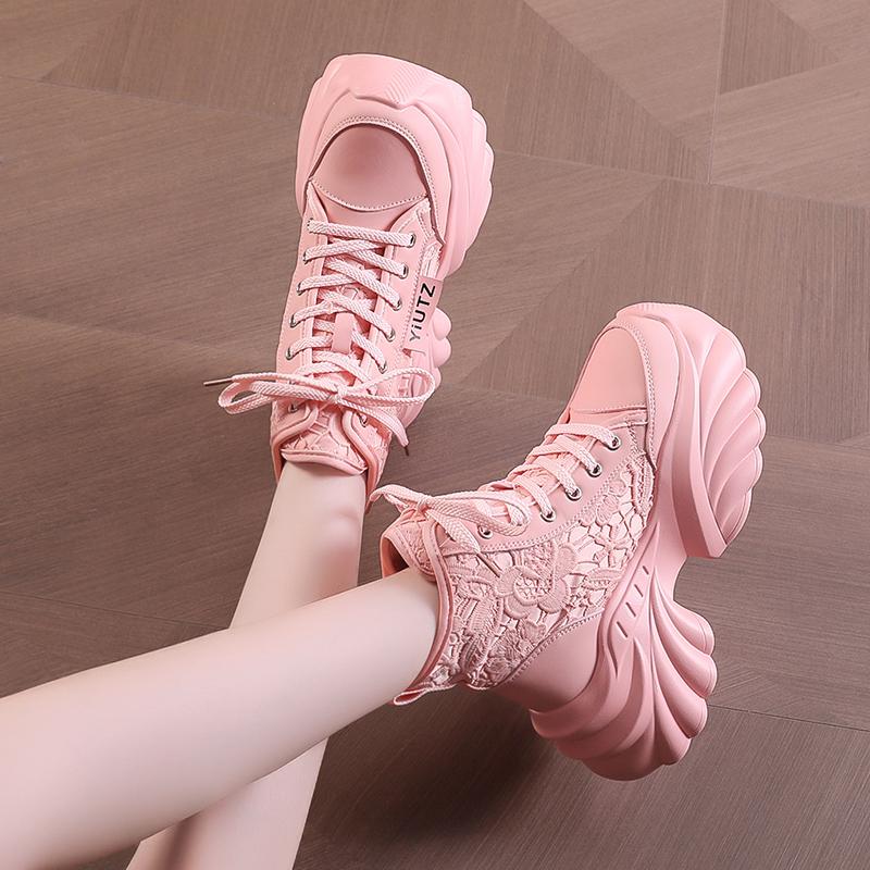 Aphixta Platform Casual Shoes Embroider Upper Women Ankle Boots Spring Autumn Women Sneakers Shoes Female sneakers Plus Size 42