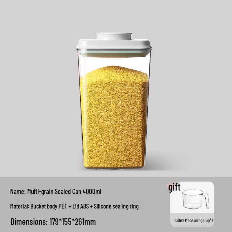 

Ankou Press-Type Moisture-Proof Food Storage Jar for Cereal, Grain, Rice, and Flour