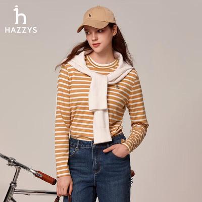 HAZZYS Women's Striped Long-Sleeve T-Shirt