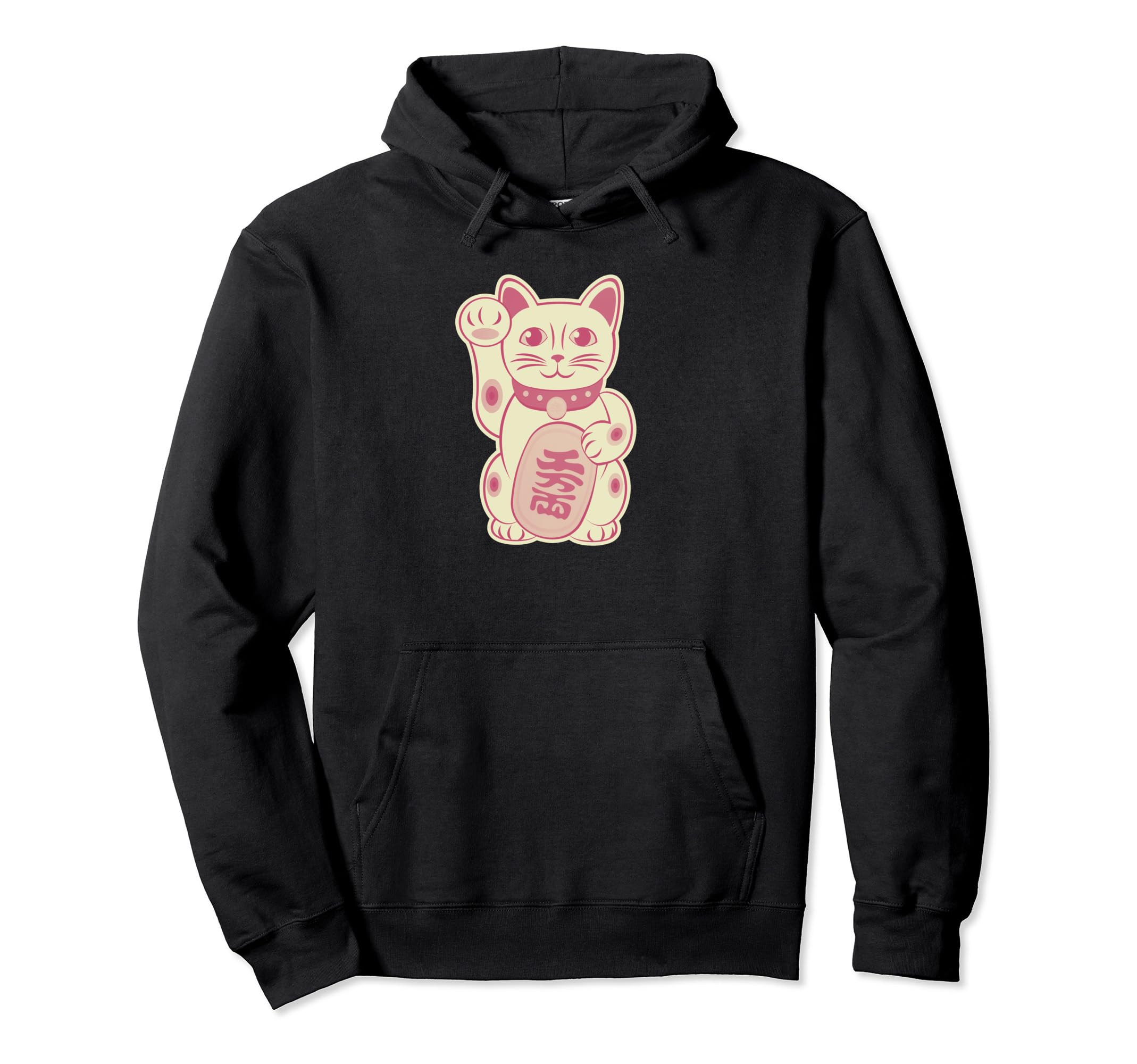 

Lucky Cat Cute Maneki Neko Vintage Style Hoodie чёрный