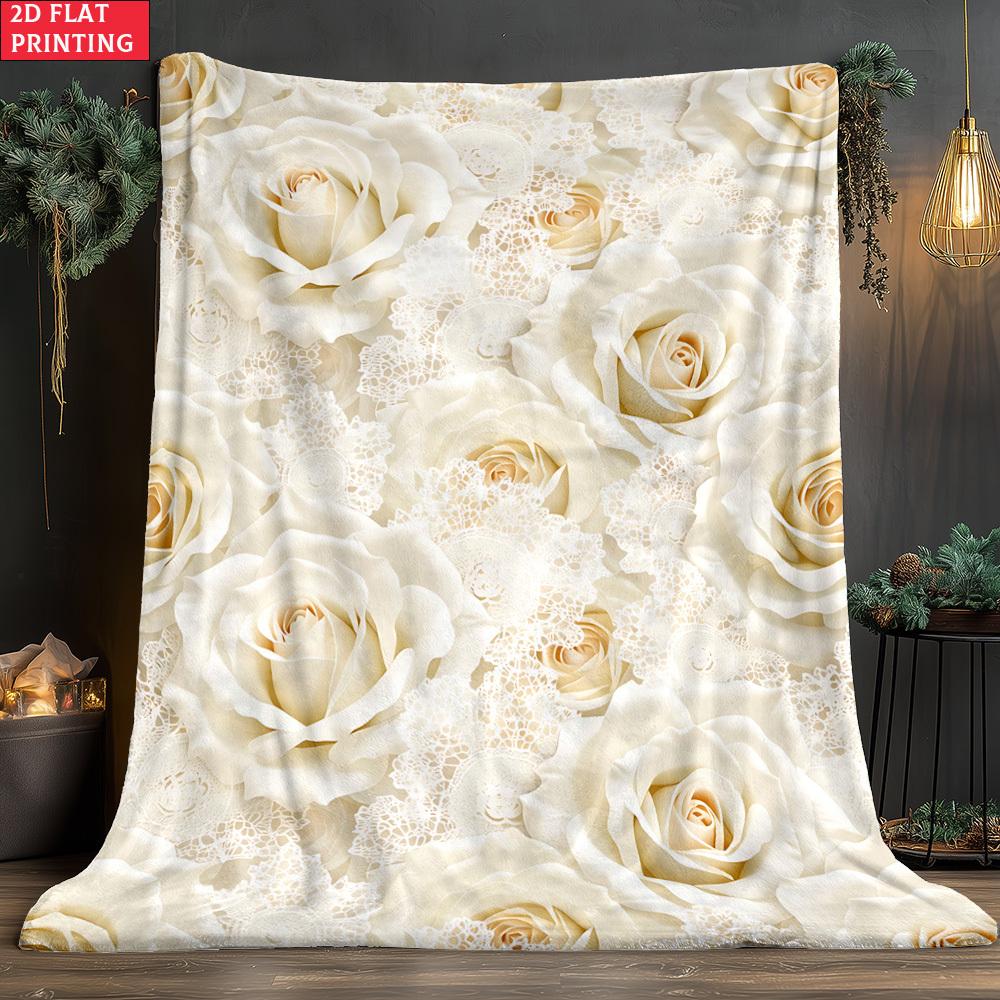 Throw Blanket Vintage Style Rose Cozy Throw Great Gift For Romance Lovers And Cozy Home Decor Enthusiasts