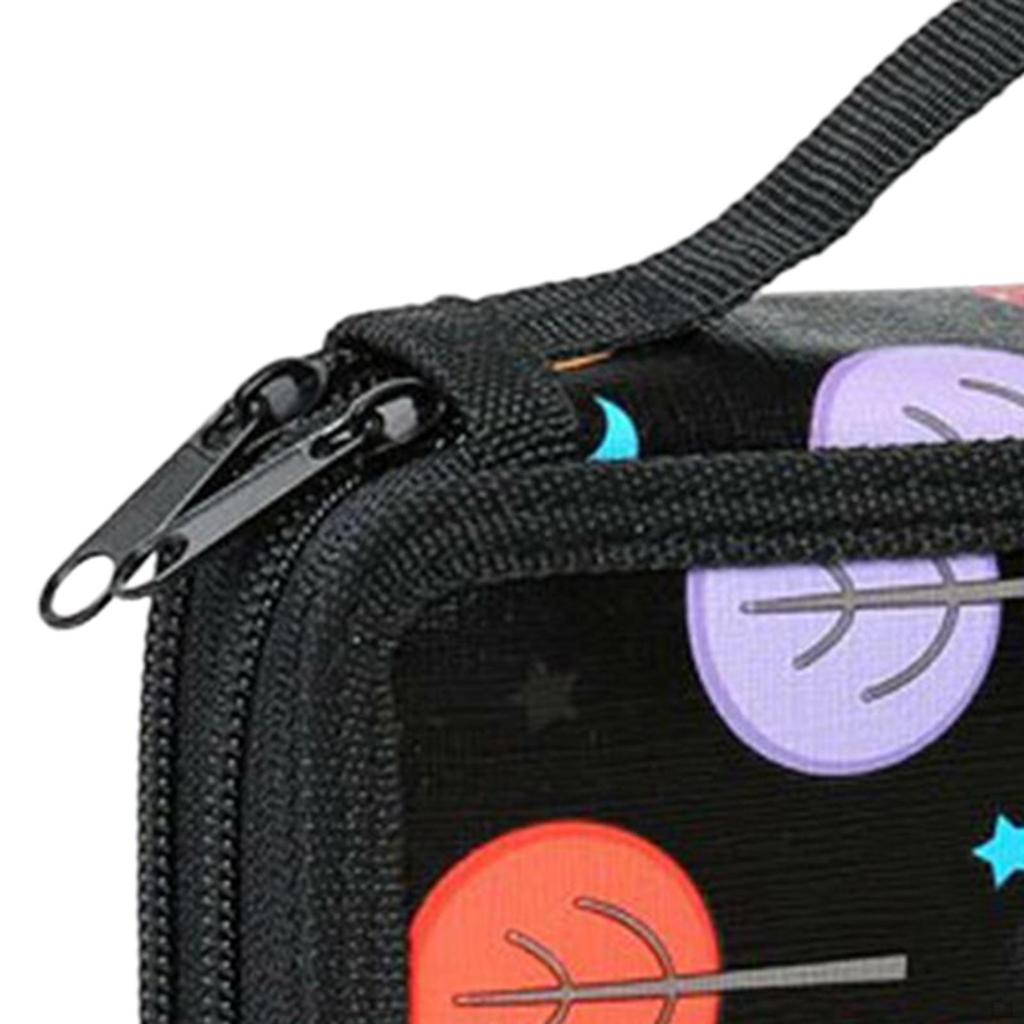 72 Slots 2 Layer Pencil Bag Stationery Makeup 7.87x4.92x3.15inch with Zipper Daily Use Big