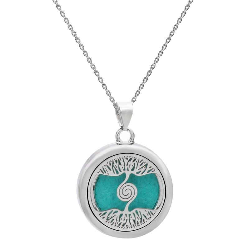 Scented Pendant Necklace Trees Of Life Essential Oil Diffuser Stainless Steel Neckchain with Lockets Pendant For Women