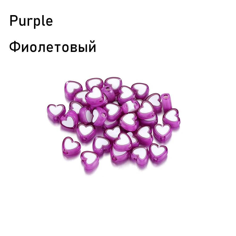 50 stücke Modeschmuck Liebe Herz Acrylperlen Lose Spacer Flache Runde Perlen Für Schmuckherstellung DIY Armband Zubehör