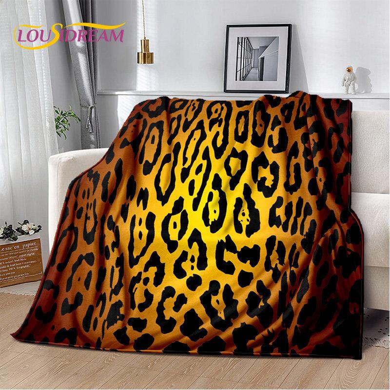 3D-Wild-Leopardenmuster-Serie, weiche Plüschdecke, Flanelldecke, Überwurf, Decke für Wohnzimmer, Schlafzimmer, Bett, Sofa, Picknick-Abdeckung, Kinder