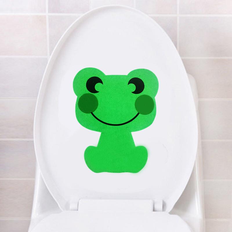 Felt cartoon sticker self-adhesive toilet sticker bathroom living room home accessories sticker bear frog rabbit deodorant sticker