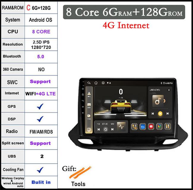 Android 14 For Chevrolet Menlo 2020 - 2022 Car Radio Carplay DSP Auto 4G+WIFI QLED Multimedia Video Player GPS Navigation