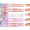 150pcs 3-IN-1 Press On Nails Nude Color Wearable Fake Nail Tips Full Cover Artificial Fingernails Almond Ballet Nail Extensions