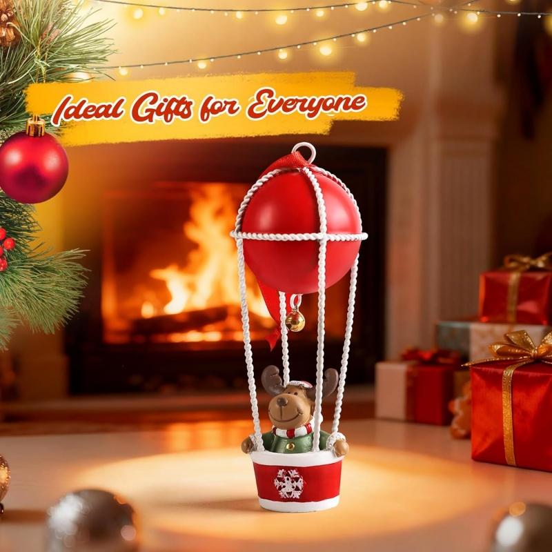 1Pc Christmas Santa/Snowman/Elk Hot Air Balloon Ornament Xmas Hanging Decor