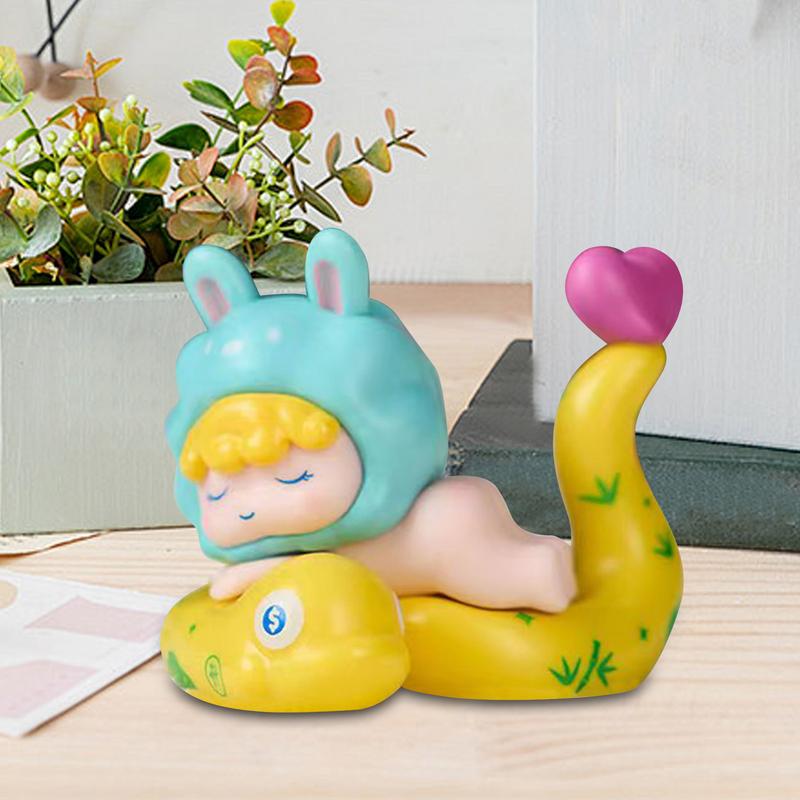 New Year Snake Figurine Year of The Snake Figures 2025 Miniature Animals Figurines Lucky Snake Miniature Snake Miniature