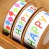 Happy Birthday Printed Ribbon Multicolor Letter Roll Gift Wrapping for Party Festival Decor