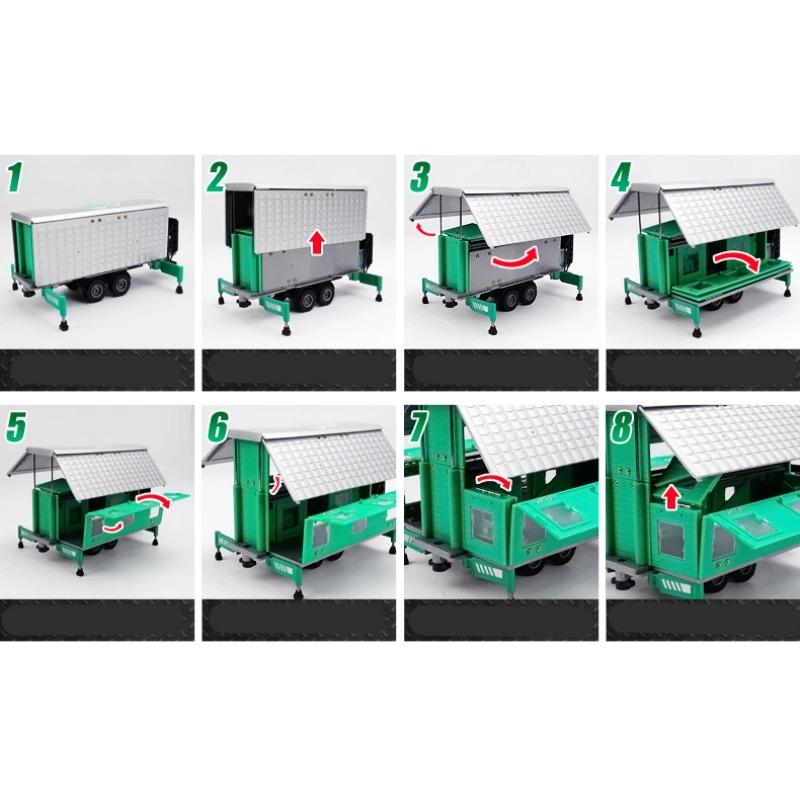 1/50 Alloy Luxury RV Recreational Vehicle Car Model Metal Camper Van Motorhome Double Deck Touring Travel Car Model Children Toy Gift