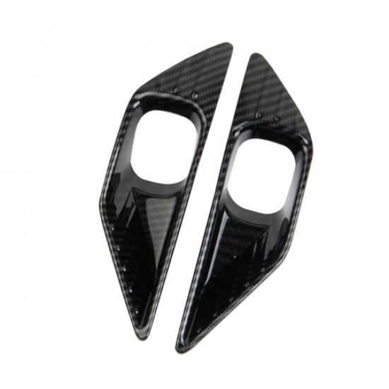 Carbon Fiber Style Front Fog Light Lamp Trim Cover for Mitsubishi Outlander