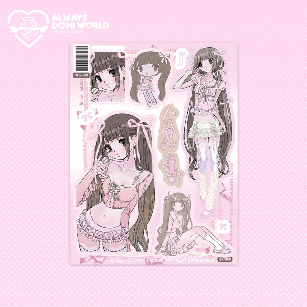 Guka Spicy Girl Stickers: 25 Domi Maid Characters for Phone & DIY Decor, Journal Gifts