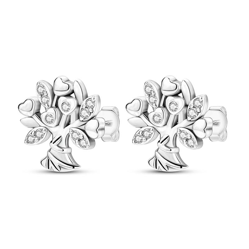 925 Silver Earrings Jewelry Hoop Flower Ear Studs Campanula Sparkling Pave Earring Wedding Gift For Women Anniversary