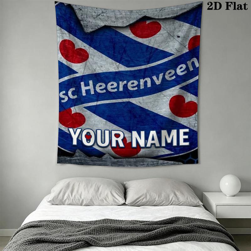 Custom Name SC Heerenveen Wall Tapestry Aesthetic Wall Hanging Printed Fabric Blanket Decorative Tapestries for Bedroom Living Room Home Decor