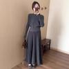 Korean Style High-Waisted Pleated Knit Midi Skirt: Elegant, Versatile, and Soft for a Casual Ladylike Look