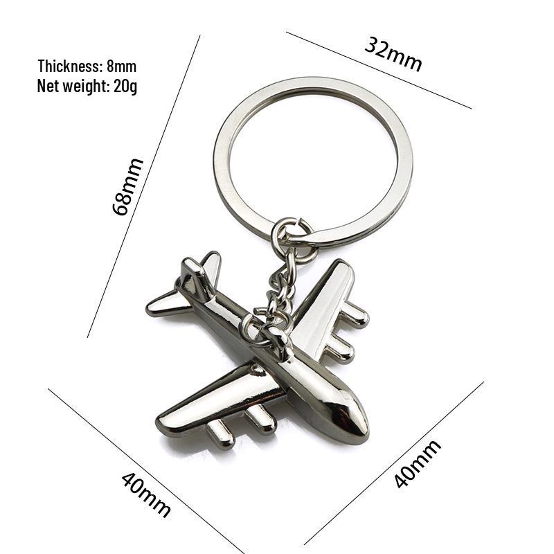 Creative Metal Airplane Keychain - Miniature Engine Pendant & Aviation Gift