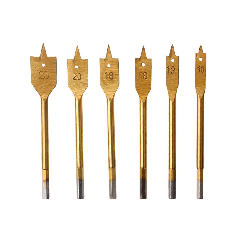 Three-Point Flat Drill Bit Set with Hex Handle