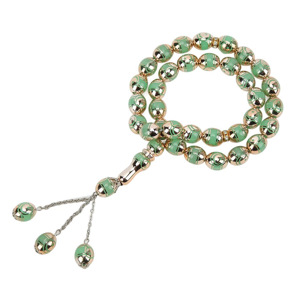 Růženec Bílá Béžová Jezerní modrá Zelená Barva Vzor hvězdy Pryskyřice 33 modlitebních korálků pro denní