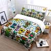 Fun Animal Choir Drawing Print Bedding Set 1 Duvet Cover 2 Pillowcases for Adult and Children Luxury Gift Full Size