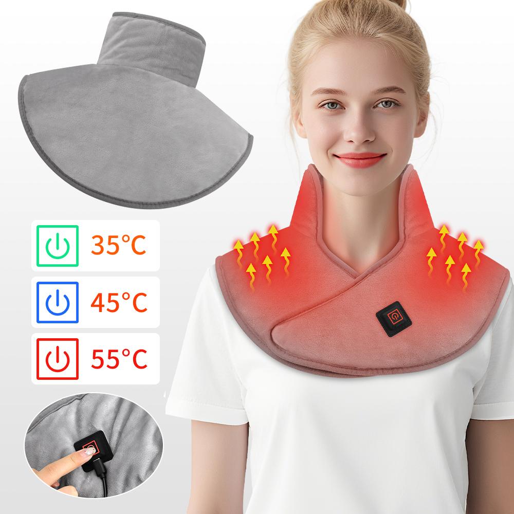 Electric USB Heated Shoulder Neck Pad 3 Heat Settings Hot Compress Back Wrap Fast Heating Shawl for Winter Neck And Back