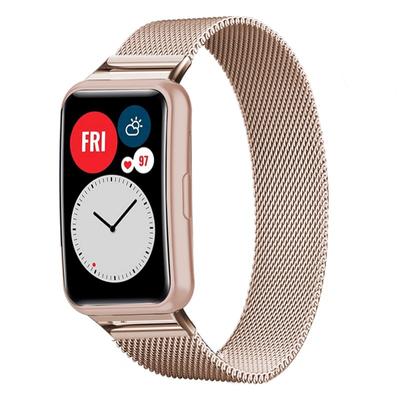 Manyetik Bant Huawei Watch Fit Kayış Aksesuarları Kemer Döngüsü Paslanmaz Çelik Metal Bilezik Huawei Watch Fit Band