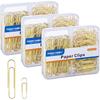 Paper Clips Assorted Sizes, Large PaperClips, Small PaperClips, Paper Clip, 300 Gold Paper Clips, (3 Boxes of 100 Each)