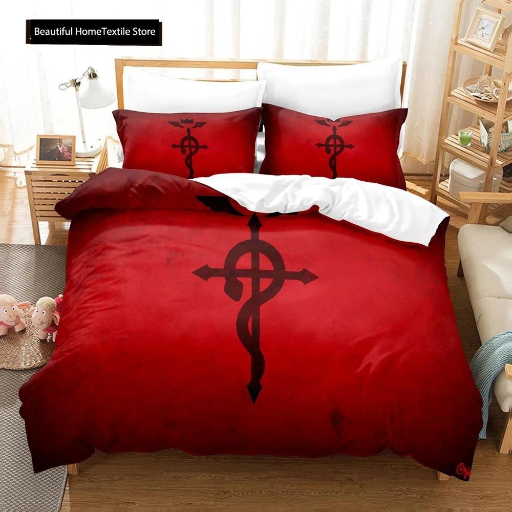 Fullmetal Alchemist Anime Bedding Set Duvet Cover Single Twin King Size Comforter Home Textile Bedroom Decor